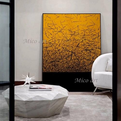 No Framed New Arrival Handpainted Paintings Full Gold Texture Contracted Design Abstract Oil Painting Picture For Living Room