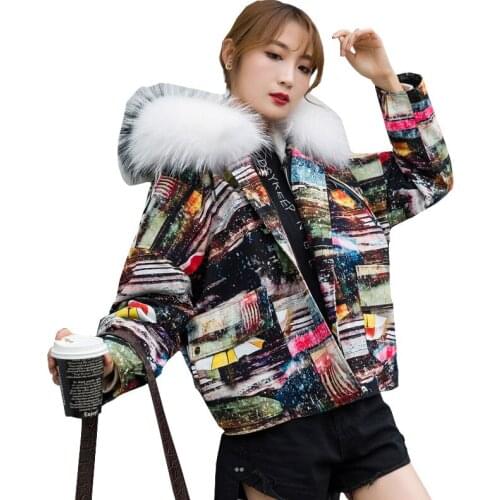 New Elegant Women Winter Down Jacket Snowfield Cold Protection Warm Liner White Duck Down Lady Fur Collar Hooded Down Coat OK912