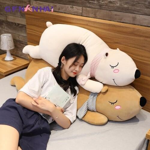 1pc 70/90/110CM kawaii Sleeping Polar Bear Plush Toys Cute Stuffed Soft Animal Bear Dolls Pillow Birthday Gift for Children