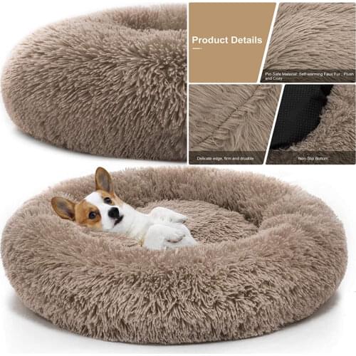 50/70CM Pet Dog Bed Comfortable Donut Cuddler Round Dog Kennel Ultra Soft Washable Dog and Cat Cushion Bed Winter Warm Sofa Sale