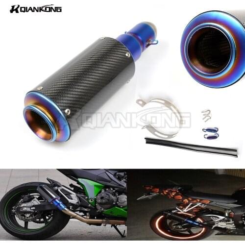 R QIANKONG 36-51MM Carbon fiber Modified Exhaust Pipe Muffler For Honda CBR600RR MSX125 MSX300 PCX 150 GROM MSX 125 300 HORNET