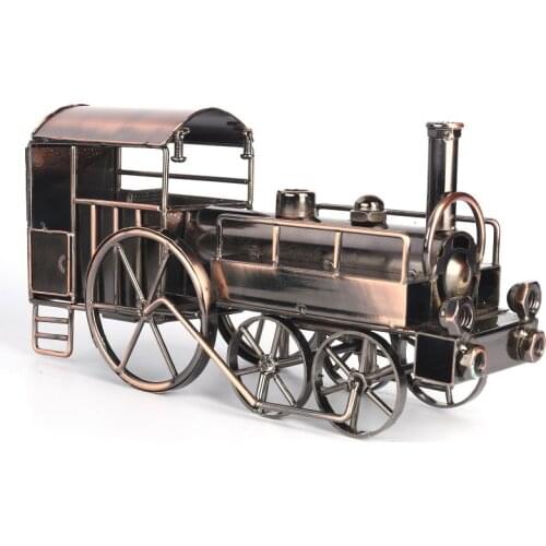 Retro vintage Iron steam locomotive model craft Office home creative decoration ornament Miniature Desktop Art Ornaments Crafts