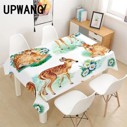 Deer Elk Animal Tablecloth 3D Printed Table Cover Rectangular Tablecloth Wedding Birthday Party Kitchen Home Decor