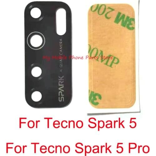 Rear Back Camera Glass Lens Cover For Tecno Spark 5 Spark5 Rear Glass Lens Camera With Glue Sticker Repair Parts