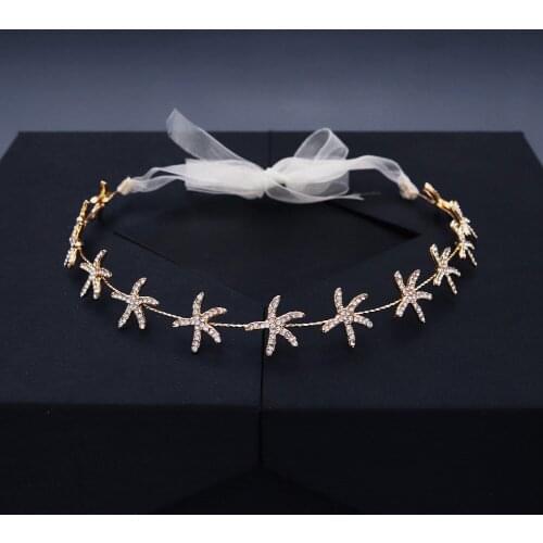 Bridal Wedding Hair Jewelry Crystal Flower Headbands for Women Accessories Gold Color Bride Headpiece Rhinestone Headbands Prom