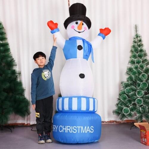 Luminous Inflatable Snowman Rotate LED Air Pump Christmas Holiday Party Ornament for Household Parties Decoration