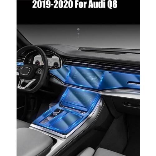 TPU For Audi Q8 2019 2020 Interior Sticker Transparent protective film Car Accessories Central control display protection film