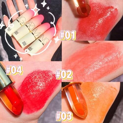Xixi moisturizing lipstick long lasting waterproof orange red rose Sandwich craystal smooth korean lipstick AC255