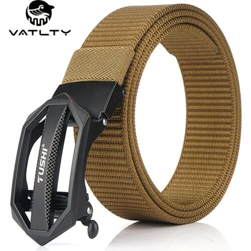 VATLTY 2021 Mens Nylon Belt Rust-proof Metal Buckle 1200D Strong Thick Nylon Outdoor Work Belt Jeans Belt For Men