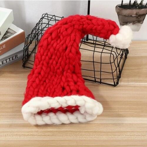 New handmade crochet fine Icelandic thread knitted Christmas hat for children and adults knitted knitted hat