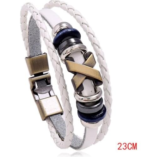 WANGAIYAO new cowhide bracelet simple woven mens jewelry retro leather bracelet