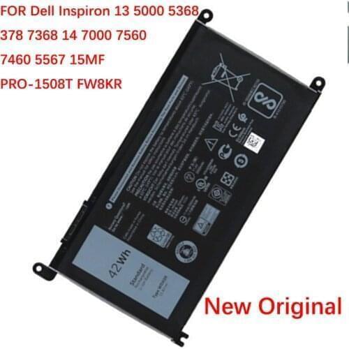 WDX0R T2JX4 3CRH3 WDXOR Laptop Battery For Dell Inspiron 13 5000 5368 5378 7368 14 7000 7560 7460 5567 15MF PRO-1508T FW8KR