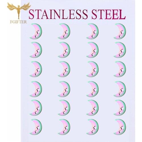 Romantic Couple Jewelry Moon Star Stud Earrings Stainless Steel Woman Accessories Fashion Designer Anniversary Gift