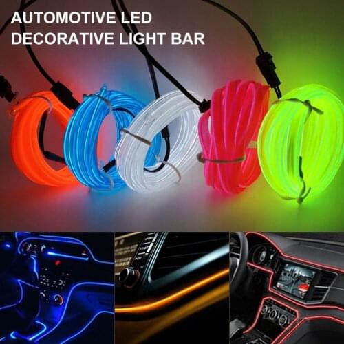 1M/4M Car Interior Led Decorative Lamp 5V Automotive Multicolor Neon Strip For Auto DIY Flexible Ambient Light Atmosphere Diode