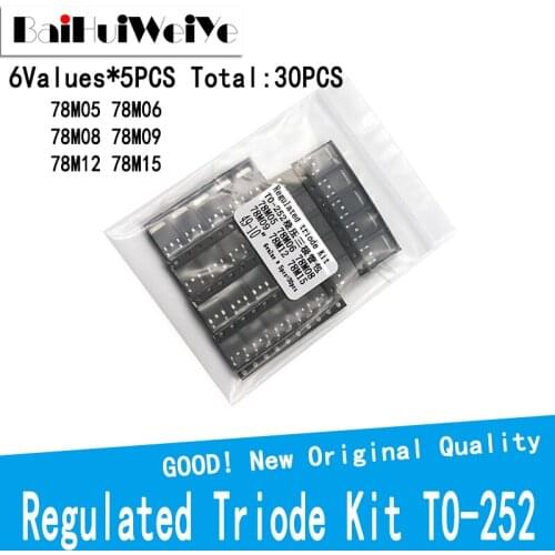 10PCS/LOT Regulated Triode Kit TO-252 78M05 78M06 78M08 78M09 78M12 78M15 6Values*5PCS TO252 Transistor Kit