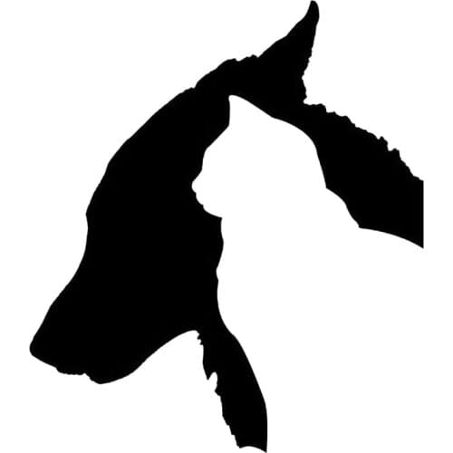 15*17.3CM Dog Cat Silhouette Car Stickers Waterproof Vinyl Decal Car Styling Bumper Decoration Black/Silver S1-0775