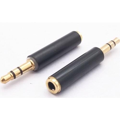 2pcs copper 3.5mm 3 section revolution 4 section mobile phone headset adapter connector male female audio extension Jack Plug