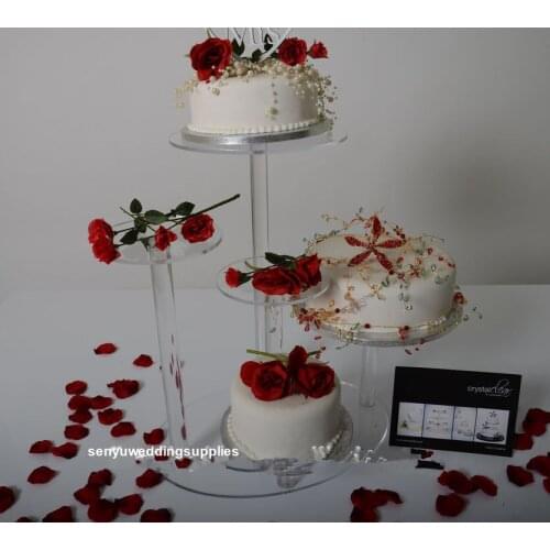 2pcs)Clear Acrylic Round Pedestal Cake Stand senyu1642