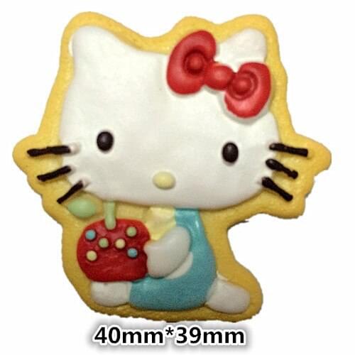5pcs/lot New Arrival Wholesale cat with apple Resin Flat back Cabochons for Hair Bow Center 40*39mm