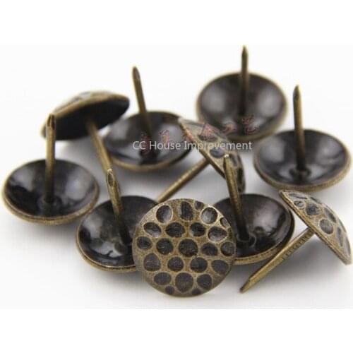 50Pcs Retro Honeycomb-Shaped Jewelry Boxes/Sofa/Drum Nails/Decorative Nails Red/Bronze Thumbtack/Upholstery Nails 19x23mm