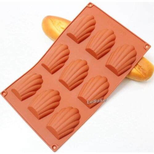 Brand new 9 cavities Madeleine Commercy shell shape silicone cake mold biscuit sweet moldes moule a gateau baking tools