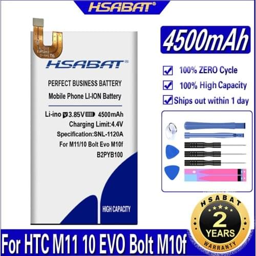HSABAT B2PYB100 4500mAh Battery For HTC M11 10 EVO Bolt M10f Batteries