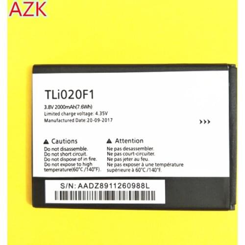 AZK New 2000mAh TLI020F1 Battery for Alcatel One Touch Pop 2 5042d C7 7040 OT-7040 OT-7040D 5010 5010D OT5010 OT5010D phone