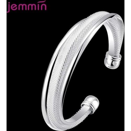 Fashion Trendy 925 Sterling Silver Open Cuff Bracelets For Women Vintage Jewelry Luxury Bracelet Birthday Gift Bijoux