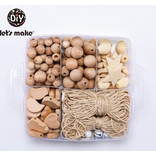 Lets Make Natural Wooden Bead Loose Bracelet Necklace Making Spacer Charms Ball Bead for Jewelry Making Macrame Farmhouse Decor