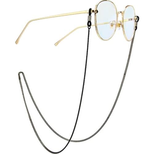 Womens Black Eyeglass Chains Sunglasses Reading Metal Glasses Chain Eyewears Cord Holder Neck Strap Rope