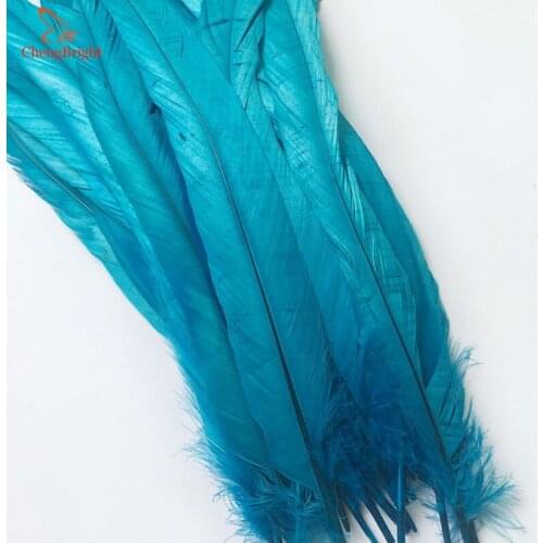 ChengBright Wholesale 50PCS 30-35CM Sky Blue Rooster tail Feathers For Decoration Craft Feather Christma Diy Pheasant Feather
