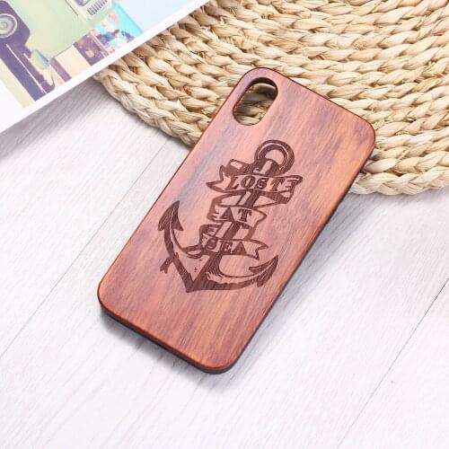 Anchor Sea Sailor maritime Lover Engraved Wood Phone Case Funda For iPhone 6 6S 6Plus 7 7Plus 8 8Plus XR X XS Max 11 Pro Max