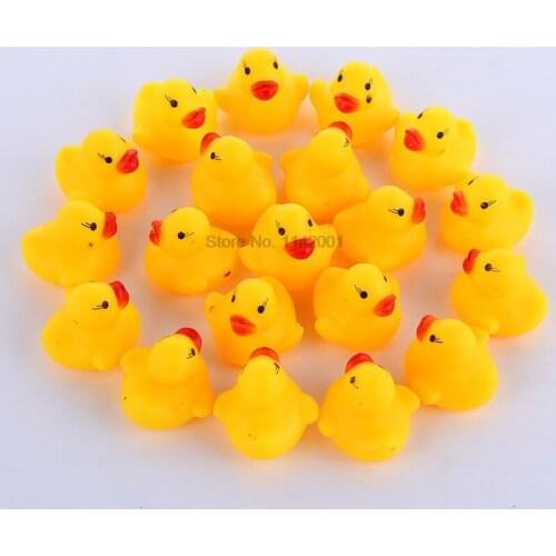Baby Bath Water Duck Toy Sounds Mini Yellow Rubber Ducks Kids Bath Small Duck Toy Children Swiming Beach Gifts