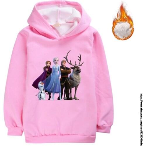 Disney 2-15Y Frozen Elsa Hoodies Kids Jacket with Zipper Wool Liner Boys Coat Thicken Hooded Fur Baby Girl squirrel Outwear