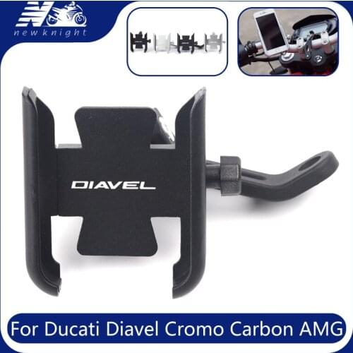 For Ducati Diavel Cromo Carbon AMG Strada 1200 1260 Motorcycle Mobile Phone Holder GPS Navigator Handlebar Bracket Accessories