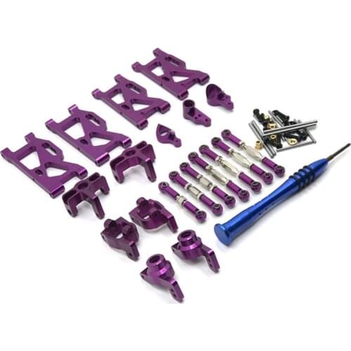 For WLtoys 124018 124019 144001 RC Car Upgrade Parts Metal Steering Swing Arm Base C Rear Hub Seat Servo Pull Rod