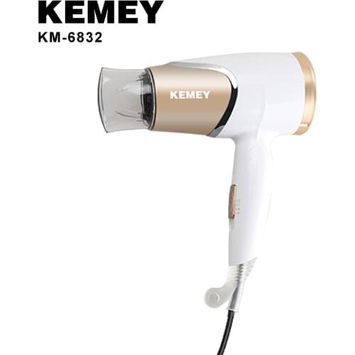 Kemei Electric hair dryer Foldable Handle power cold hot air Negative ion hair care High Quality Portable Family Travel Hair Dry
