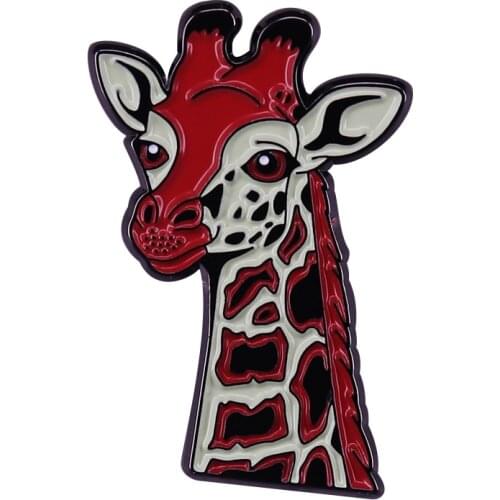 Rothschilds Giraffe Illustration Art Inspired Lapel Pin Save these cute elegant endangered animals and give them a home