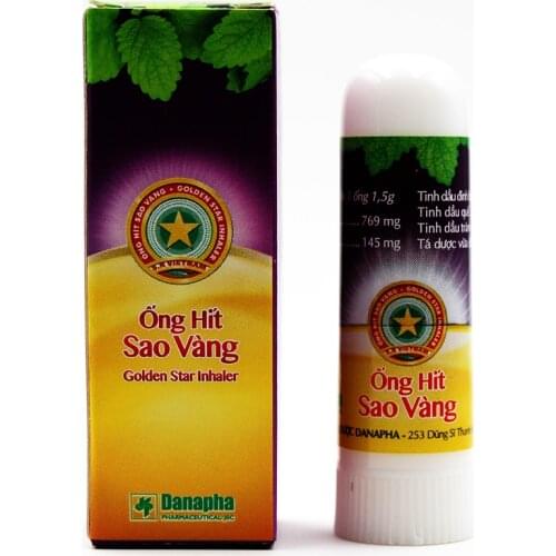 19 Golden Star Herbal Nasal Inhaler Stick Mint Cylinder treament Asthma Nasal congestion headache Refreshing Aroma Stick Inhaler