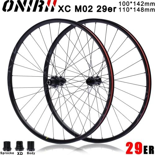 ONIRII XC M02 29 er Bicycle Wheel Mountain Bike XC MTB Aluminum Disc Brake Sprocke XD Body 28h 100x142mm & 110x148mm 15*12mm New