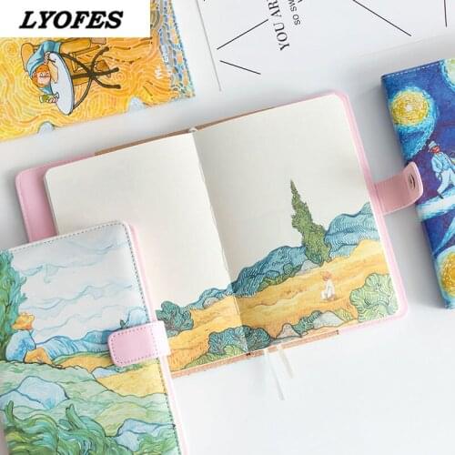 Korean Stationery Notebooks for Students Journals PU Leather Magnetic Buckle School Office Supplies Budget Book Sketchbook