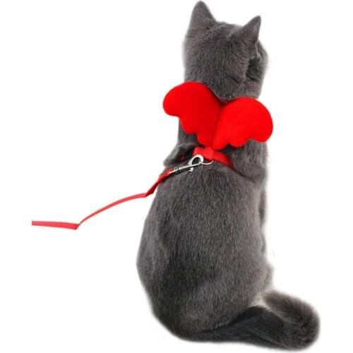 Cute Angel Pet Dog Leashes And Collars Set Puppy Leads Small Dogs Cats Adjustable Dog Harness Pet Supplies Accessories