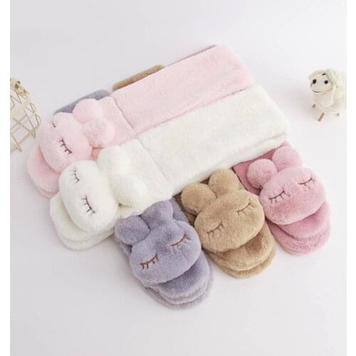 Cartoon Solid Color Plush Baby Scarf Soft Faux Fur Infant Toddler Neck Warm Autumn Winter Thick Furry Newborn Girl Boy Scarves