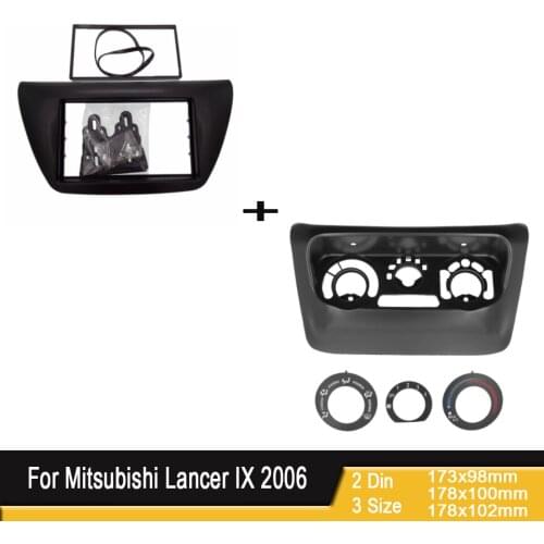2pcs AC Control Panel Car Radio Fascia for Mitsubishi Lancer IX 2006 Center Control DVD Player Trim Kit 2 Din Frame for Radio