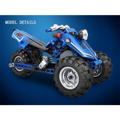 Pull back toys car 172 Pcs tech Blocks Offroad Reverse Three Wheeled building block Formula vehicle bricks model for kids gifts