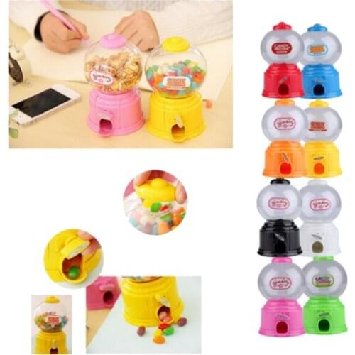 Practical Cute Sweets Mini Candy Machine Bubble Gumball Dispenser Coin Bank Kids Toy Multicolor random,About 14.5 x 8.7cm