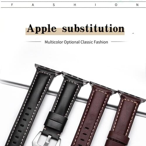 Handmade 9 Color Watch Accessories Vintage Genuine Crazy Horse Leather Apple 40mm 44mm Watchband Watch Strap & Watch Band