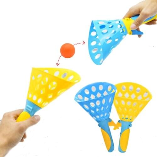 Family Parent-child Interaction Ball Double Catcher Throwing Toy Catapult Throwing Butt Bouncy Ball Docking Balls Kids Toys