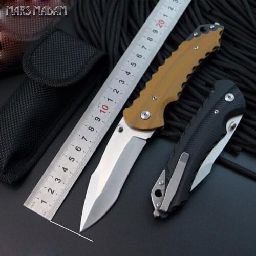Free shipping Two Colours Folding Knife Survival Knife Hunting Tactical Pocket Knife Brown/Black G10 Handle