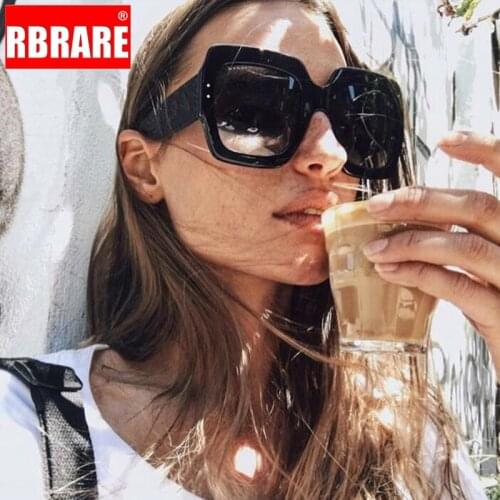 RBRARE 2021 Gradient Multicolor Big Frame Sunglasses Women Men Square Colorful Lady Sun Glasses Shopping Lunette De Soleil Femme